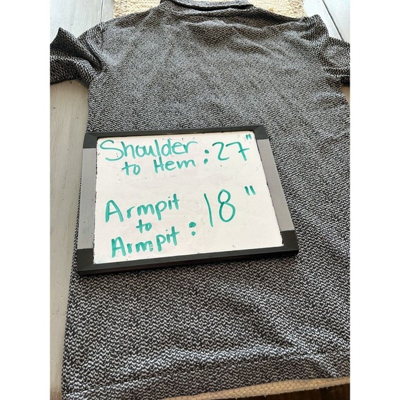 Athleta Flurry Peak Black Norwegian Gray Seamless Turtleneck Shirt Sz L - Picture 8 of 8